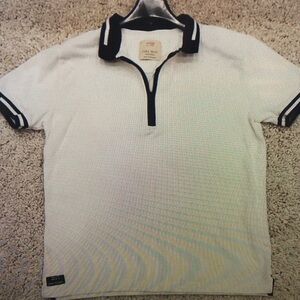 Kids White Polo Shirt with Black Trim